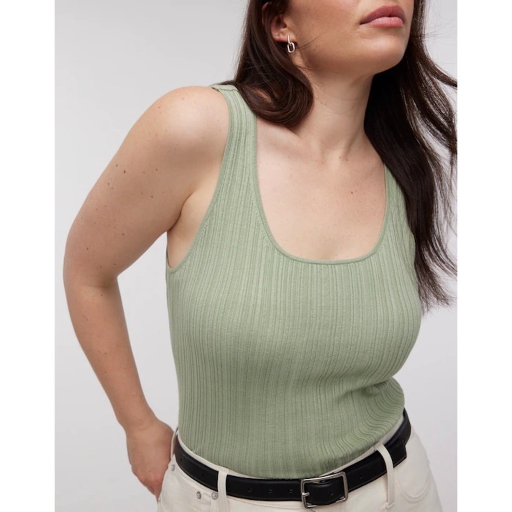 Madewell The Signature Knit Scoopneck Sweater Tank in Pistachio Green Women’s S - Picture 2 of 11